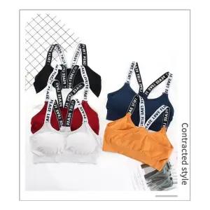 레터링 어깨끈 노와이어 스포츠브라 노와이어 노와이어브라 런닝브라