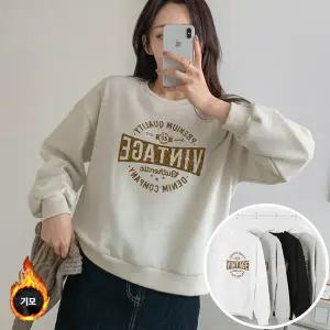 빈티지 맨투맨 긴팔 BOX 여성 오버핏 티셔츠 (4컬러) 박시핏 빅사이즈