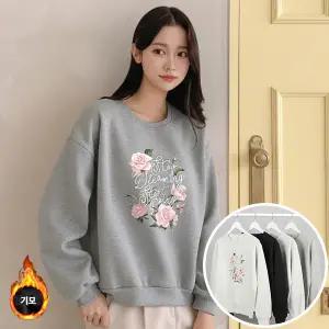 드림플라워 맨투맨 긴팔 BOX 여성 오버핏 티셔츠 (4컬러) 박시핏 빅사이즈