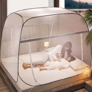 360도 모기 바닥 일체형 침대 모기장 텐트 싱글 방충