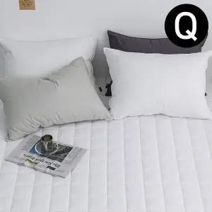 40수 화이트 매트리스커버 누빔 순면 퀸 Q 샤이니