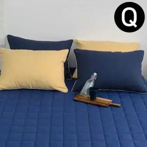 샤이니 40수 매트리스커버 네이비 퀸 순면 Q 누빔