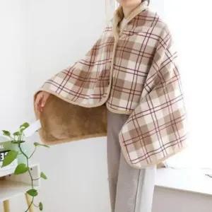 극세사 무릎 담요 사무실 학교 무릎담요 망토형 똑딱이 (WFKBJPM)