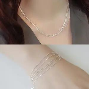 [하프클럽/](목걸이 팔찌) (실버) 5라인 유니크 세트