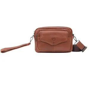 [하프클럽/]라이트브라운- 남성 가로 가죽 외출 여행 보조 가방