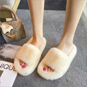 여성 겨울슬리퍼 퍼슬리퍼 사무실 털슬리퍼 빅사이즈 슬리퍼 (WFKB9Y5)