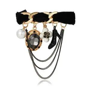 [하프클럽/]앤틱 레트로 런던스타일 진주 참 옷핀 브로치 E타입