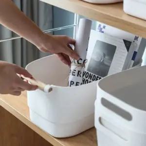 [하프클럽/]정리의달인우드손잡이수납정리함팬트리바구니