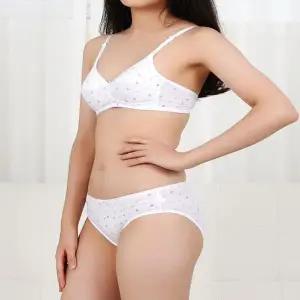 [하프클럽/]하트무늬 주니어 노와이어 브라팬티 2단계 어린이 속옷