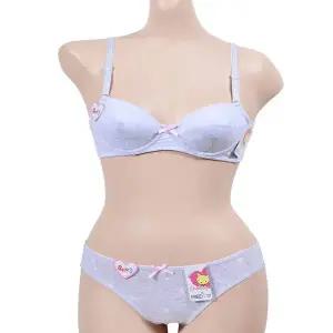 [하프클럽/]고양이 패턴 주니어 브라 인체공학적 디자인 3단계 A컵 여성 속