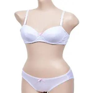 [하프클럽/]리본 포인트 주니어 3단계 A컵 색감 청량 브라 스포츠 패드 포함