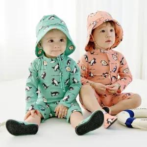 베베샤 아동래쉬가드 유아우주복 펭귄우주복 유아래쉬가드 아동수영복