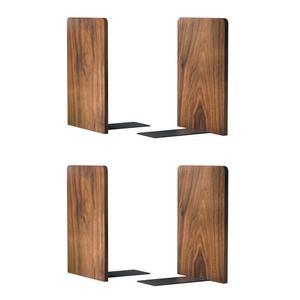 대형 북엔드, 책 보관 - 책을 위한 7x4x5in 2팩 나무 호두나무 엔드, 사무실 책상 비스키드를 남성용 북엔드