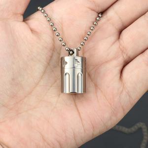 제통 알약통 휴대용 키링 목걸이 1 가정용 티타늄 보관함 비상약 1 T10미니