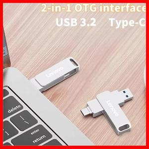 레노버 16TB 8TB USB 3.2 플래시 드라이브 U 디스크 고속 메탈 방수 타입-C 메모리아 스틱 4TB 2TB