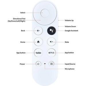 Google Chromecast 4k Snow 스트리밍 미디어 플레이어용 RemoteControl(리모컨만 해당)G9N9N 교체 음성