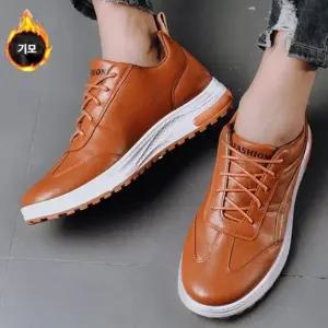 고품질 남자 기모 털 안감 캐주얼화 가죽 스니커즈 방한화 (WFKBBVN)