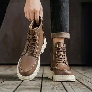 [하프클럽/]남자 가죽 워커부츠 키높이 통굽 남성 데일리 패션슈즈