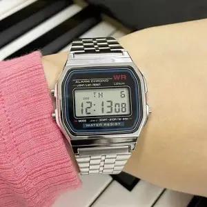 남녀공용 빈티지 전자손목시계 메탈밴드손목시계 빈티지전자시계 (WFKC4WK)