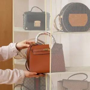 명품가방수납함 아이보리가방보관 명품정리함 아이보리 4단 (WFKC5P8)