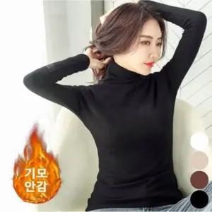 겨울 이너 보온 여자 겨울 기모 목폴라 터틀넥 티셔츠