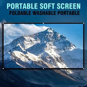 가정/야외 겸용 프로젝션 스크린 120인치 구멍 회색 접이식 주름 방지 세탁 가능 16:9