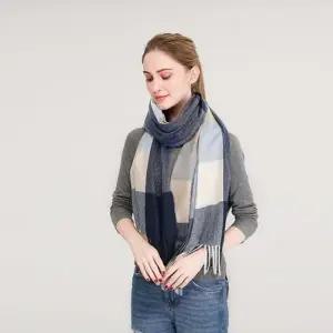 ( )유니온 체크 목도리(마린블루)(여성용) 니트머플러