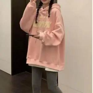 (색상 화이트)따뜻한 겨울 여성 영문 포인트 오버핏 뽀글이 후드티