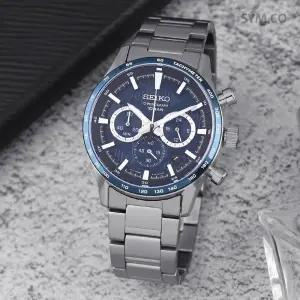 SSB445P1 크로노그래피 블루다이얼 100미터방수 캐쥬얼 남자 메탈 시계 d