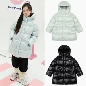 [갤러리아] 베네통키즈 셔링 후드 롱 다운 QADJ02561_2컬러