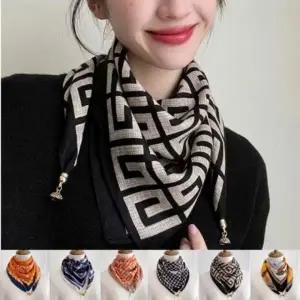 여성 고급스럽고 매력적인 패턴 마그네틱 자석 스카프 헤어밴드 가방 봄 머플러 롱 타이 미니 가을