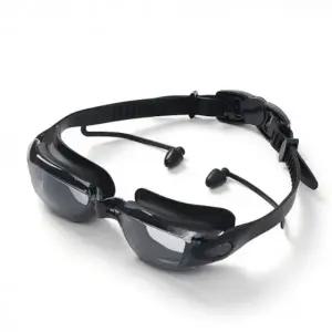 3중 코팅 일체형 귀마개 블랙 클리어 물안경 수경