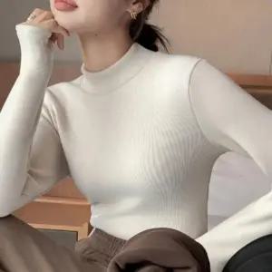 반목 목티 여성 겨울 긴팔티셔츠 반폴라티 티셔츠 기모 융털 여성