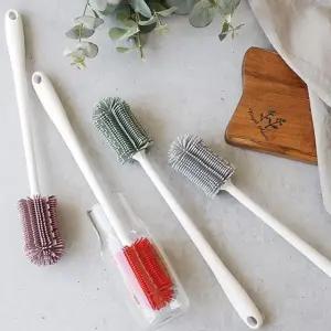 실리콘소재 실리콘젖병브러쉬 젖병브러쉬 세척솔 병솔세척용 (WFKBY3J)