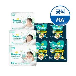 팸퍼스 프리미엄 낮밤패키지 터치오브네이처 1박스+통잠팬티 1박스 기저귀 4~6 단계(총 2박스)