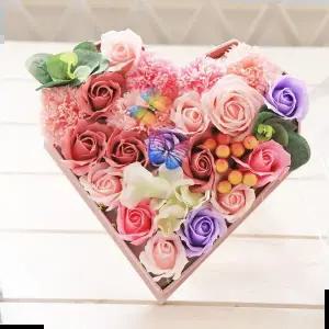 카네이션 하트 플라워박스 핑크 어버이날 생신 꽃선물