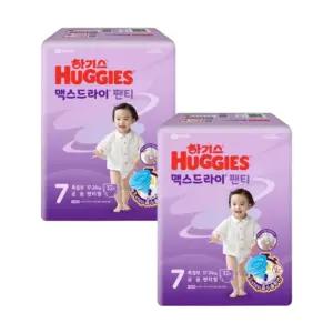하기스 기저귀 맥스드라이 공용 팬티형 7단계 32pX2팩 BNS
