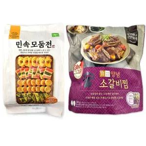 코스트코 모듬전 양념 소갈비찜 세트 3142g(사옹원 민속 모둠전 1102g 궁 양념 소갈비찜 2040g)