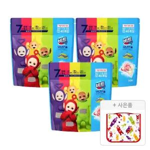 비트 캡슐세제X텔레토비 울트라 콤팩트 실내건조 써니브리즈향, 40입, 3개 + 증정 (여행용 행잉 파우치,1개)