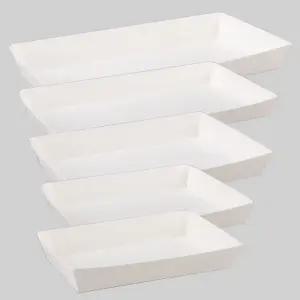 종이트레이 100개 / 사각 종이접시 일회용기 포장용기