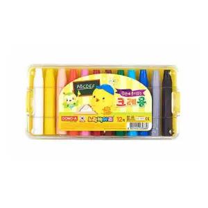 동아 손에 묻지않는 노랑병아리 크레파스 12색 크레용
