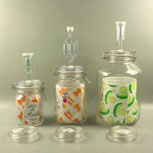 발효에어락 유리병 결합 1L/3L/5L 보르미올리 피도 과일청 발효통