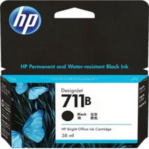HP711B 3WX00A 검정 표준용량 38ml 정품 (CZ129 후속모델) T100 T120e T125 T130 T520e T525 T530
