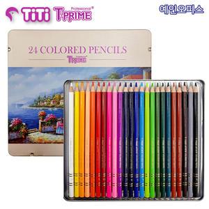[티티경인] 티프라임 목색연필 (24색) 전문가용 틴케이스 색연필 색칠놀이 미술 집콕놀이 색칠공부