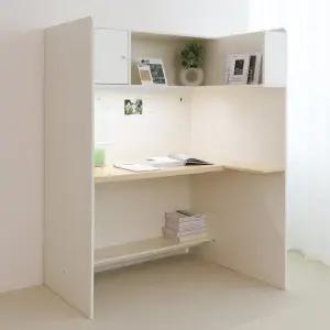 [아이디어스터디] 스터디스타 독서실책상 와이드 1200 라이트 크림화이트 자작나무 오른쪽선반