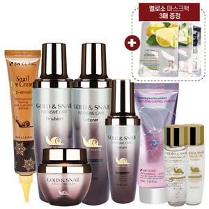 3W클리닉 스네일 인텐시브 스킨케어 달팽이 화장품 여자 기초세트 6종