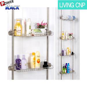 기둥식욕실400 4단|스텐레스스틸|선반|정리정돈|수납|국내산|튼튼한|틈새공간|조립식|특허받은|