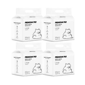 퍼피럽 프리미엄 대형 패드 20매 4개 패키지 배변패드 강아지 애견 대형견