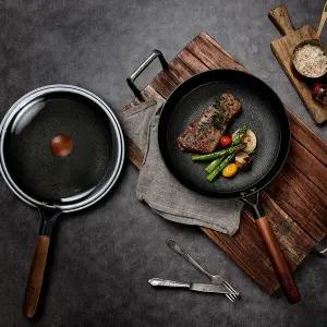 [베카] 시즈닝 무쇠팬 3종세트A 프라이팬24+궁중팬24+유리뚜껑24