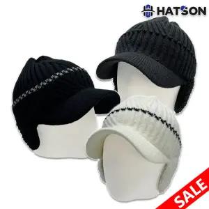 [롯데백화점]햇츠온 여성 겨울 바이저 귀마개 니트 비니 H34-101